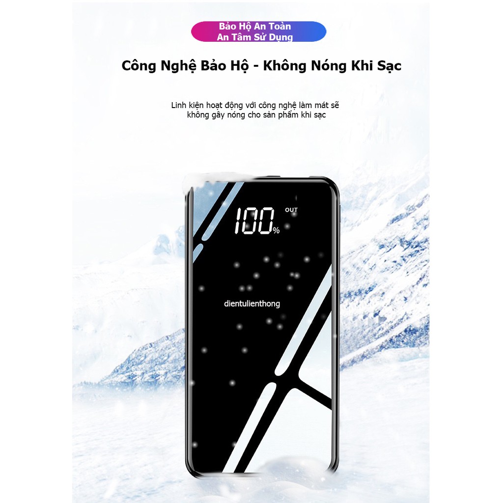 [Bảo Hành 1 Năm] Sạc Dự Phòng Sac Du Phong Siêu Đẹp Toàn Mặt Kính Sang Trọng Như Điện Thoại Cao Cấp - Pin Chuẩn 10000mAh | BigBuy360 - bigbuy360.vn