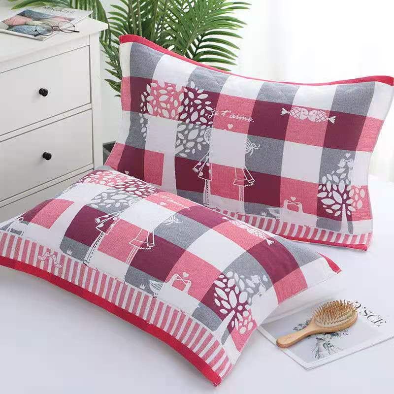 【Gối】[Khăn gối đôi cotton tinh khiết] Khăn gối người lớn cotton 52 × 78 plus bán buôn khăn gối cotton gạc