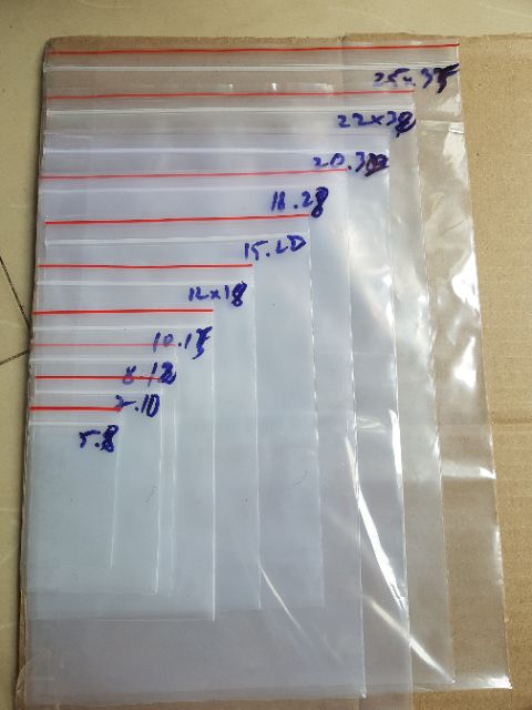 1kg túi zip chỉ đỏ