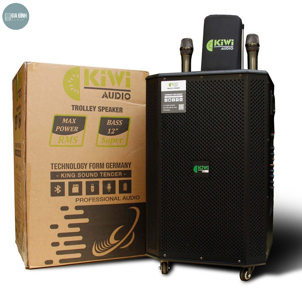 Loa kéo karaoke Kiwi K6012, Bass 30, Công suất 300W - Chính hãng