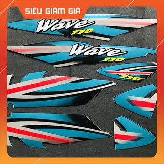 [SALE SỐC] BỘ TEM DÁN XE MÁY HONDA WAVE NHỎ XƯƠNG CÁ ĐỜI 2000 MÀU XANH DƯƠNG NHẠT (SIÊU RẺ)