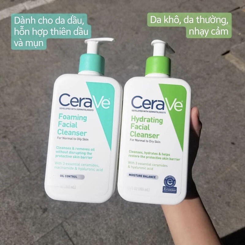 Sữa Rửa Mặt Dịu Nhẹ Làm Sạch Sâu Cerave (Da Dầu Da Khô 236ml/473ml) | BigBuy360 - bigbuy360.vn