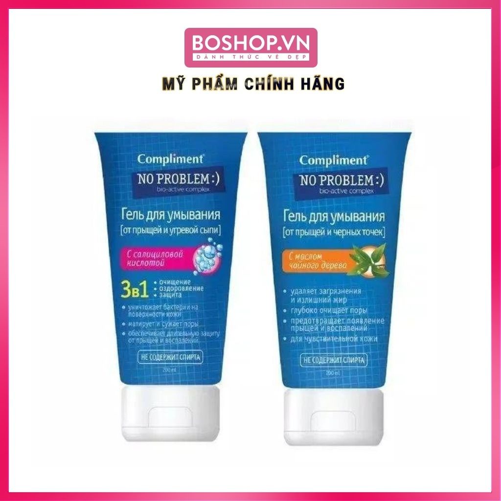 Sữa Rửa Mặt Giảm Mụn Compliment No Problem BHA 200ml
