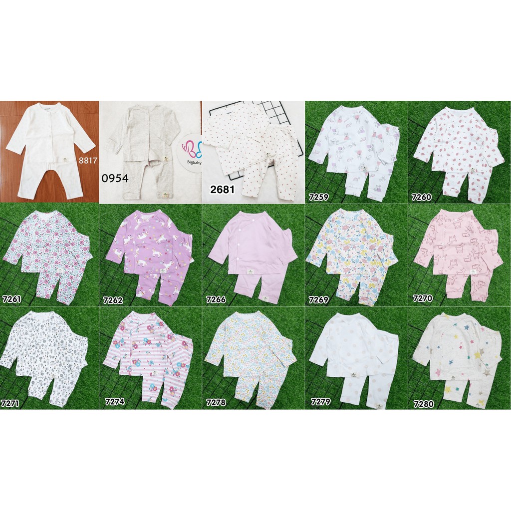 Bộ Dài Tay Bé Gái Cài Nút Cho Bé Từ 3-11KG