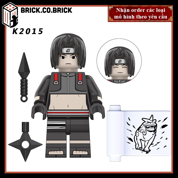 Lego Naruto Non Đồ Chơi Lắp Ráp Mô Hình Minifigure Anime Rock Lee, Orochimaru, Sarutobi, Aburame Shino, Hidan KDL803