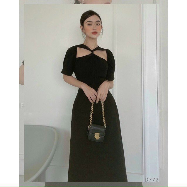 Đầm bigsize soắn ngực cao cấp đi chơi, dự tiệc, dạo phố fashiomzero - 80196