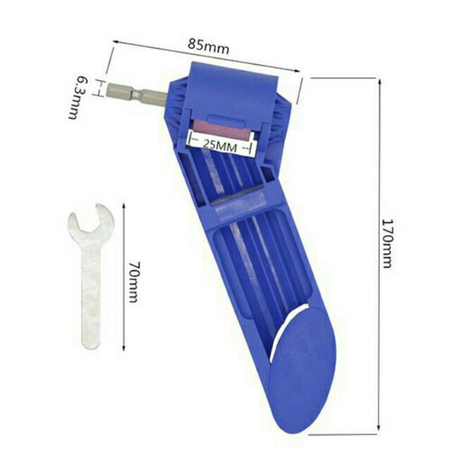 Cữ mài mũi khoan 2-12.5mm, tặng 1 cơ lê và 1 phe tháo lắp đá mài