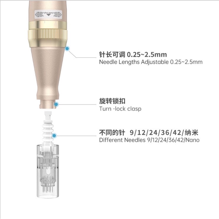 Máy Lăn Kim Dr Pen M5 Vàng Tích Điện Máy Phi Kim Cấy Tảo Cấy Phấn Trắng Da Vi Tảo Xoắn Nano Da Đầu Tóc Mặt Spa