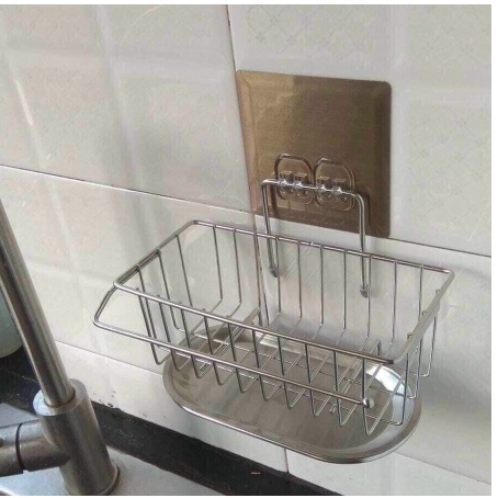 Kệ đựng đồ nhà thép không rỉ chống vi khuẩn có khay hứng nước bên dưới, dễ lắp đặt và sử dụng