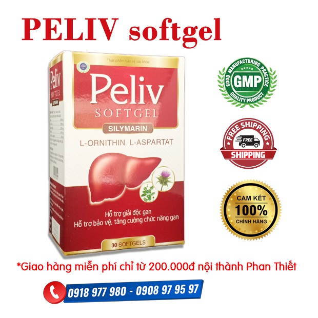 Peliv SOFTGEL - Hỗ trợ giải độc gan giúp bảo vệ, tăng cường chức năng gan, hạn chế tác hại của rượu bia, thuốc lá