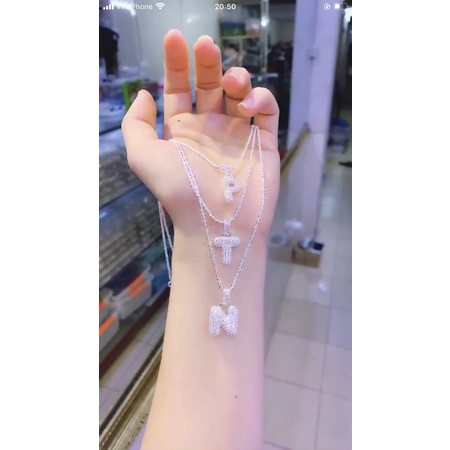 Dây chuyền bạc nữ mặt chữ cái bạc ta Minh Tâm Jewelry