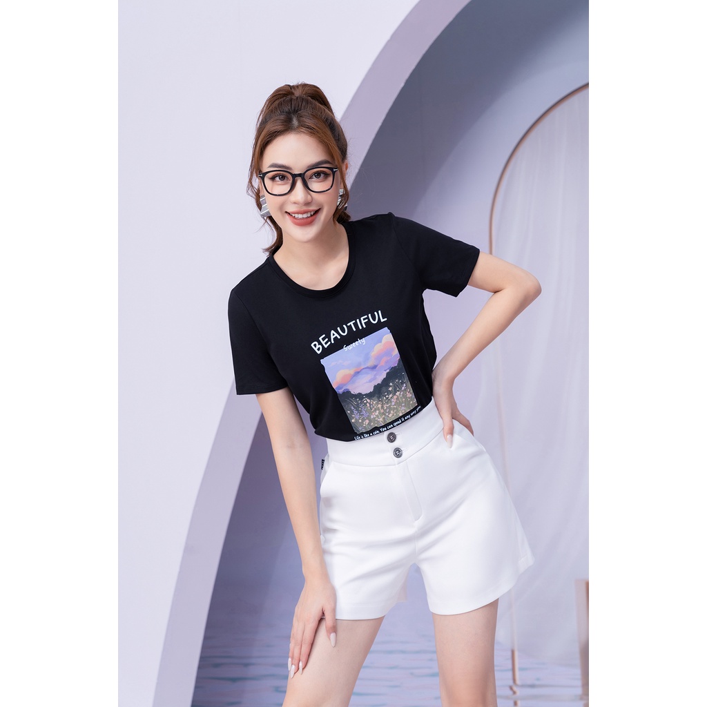 Áo phông in hình Beautiful chất liệu Cotton Compact form vừa LOZA - PT702102