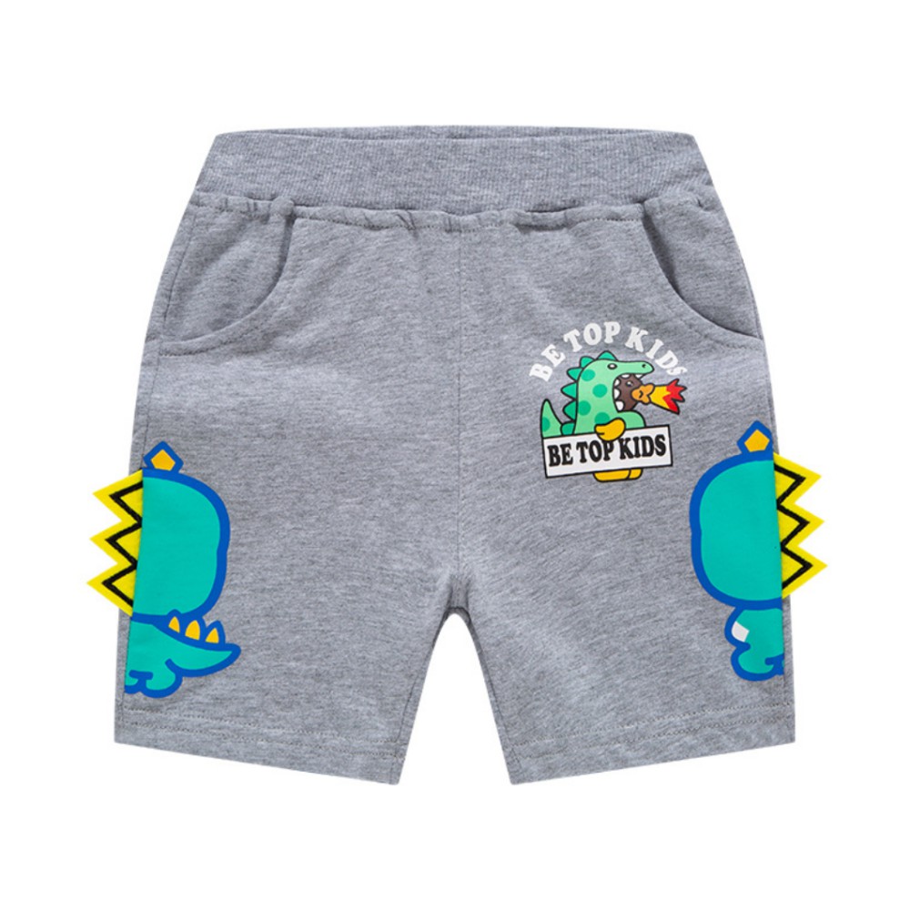 Quần thun cho bé trai 3D in hình FIRE DINOSAUR quần short bé trai họa tiết khủng long chất cotton hàng xuất Âu Mỹ