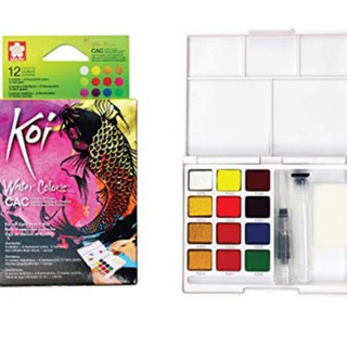 [Họa cụ Tý Chuột] Màu nước Sakura Koi nhũ bộ 12/24 màu