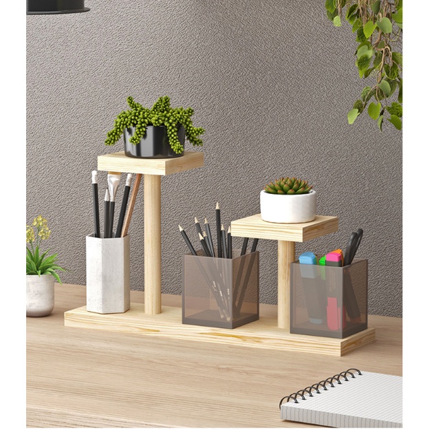 Kệ Gỗ Để Bàn Trang Trí Decor Bàn Học, Bàn Làm Việc, Kệ Để Chậu Cây Mini