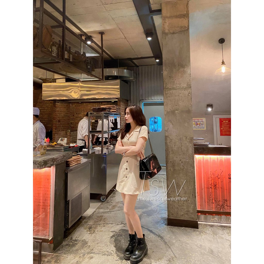 Váy cổ vest voan lưng chun (Ảnh thật) | BigBuy360 - bigbuy360.vn