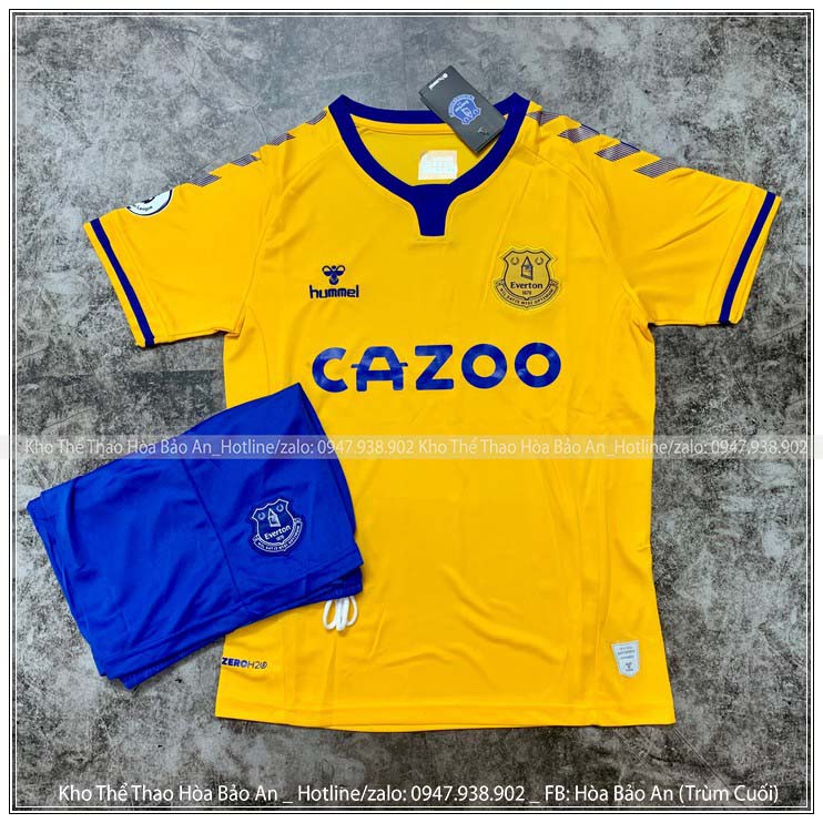 Set Bộ Thể Thao CLB Everton F.C Màu Vàng mùa giải 2021/22 - Vải Thái Chuẩn Áo Thi Đấu - Áo Đánh Banh 2022