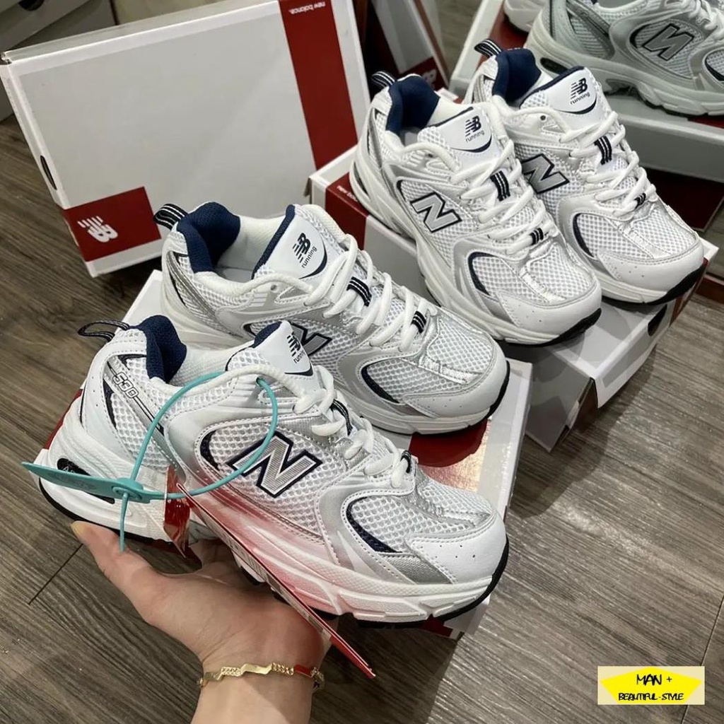 Giày thể thao New Ba.lance 530 Marathon Running màu bạc siêu đẹp, cá tính dành cho nam nữ