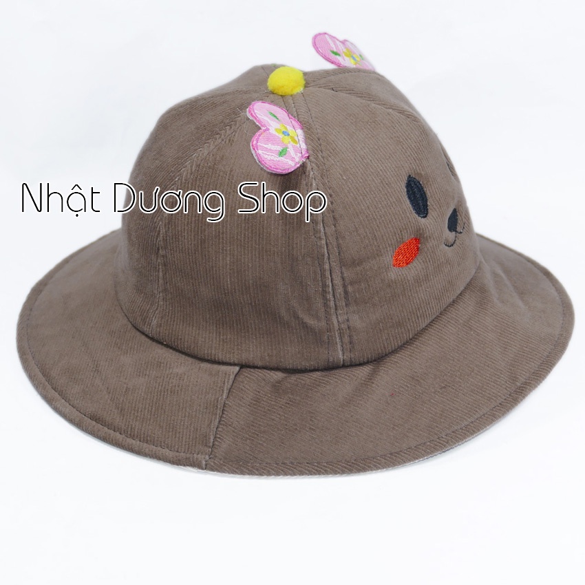 Nón tai bèo nhí mặt mèo có 2 tai độc đáo -  chất liệu vải Nhung, vải nỉ cao cấp tạo ra sự êm ái cho đầu bé