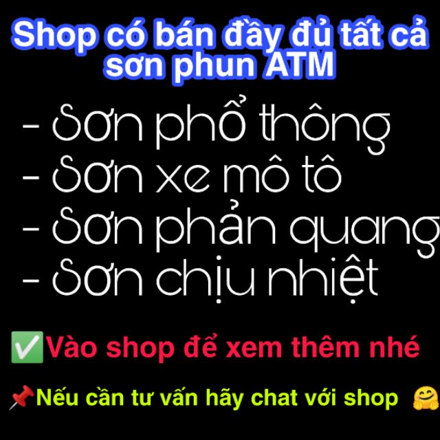 Sơn phun xịt phản quang (phát quang, dạ quang) ATM đủ màu 400ml