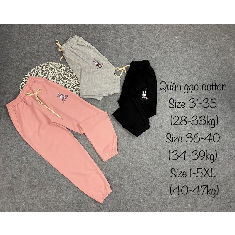 SP003167 Quần thể thao bé trai bé gái chất cotton gạo, quần bo gấu khoẻ khoắn năng động, thời trang trẻ em thu đông