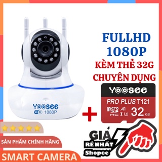 Camera ip yoosee 3 anten hd1080p + tặng thẻ nhớ yoosee 32g