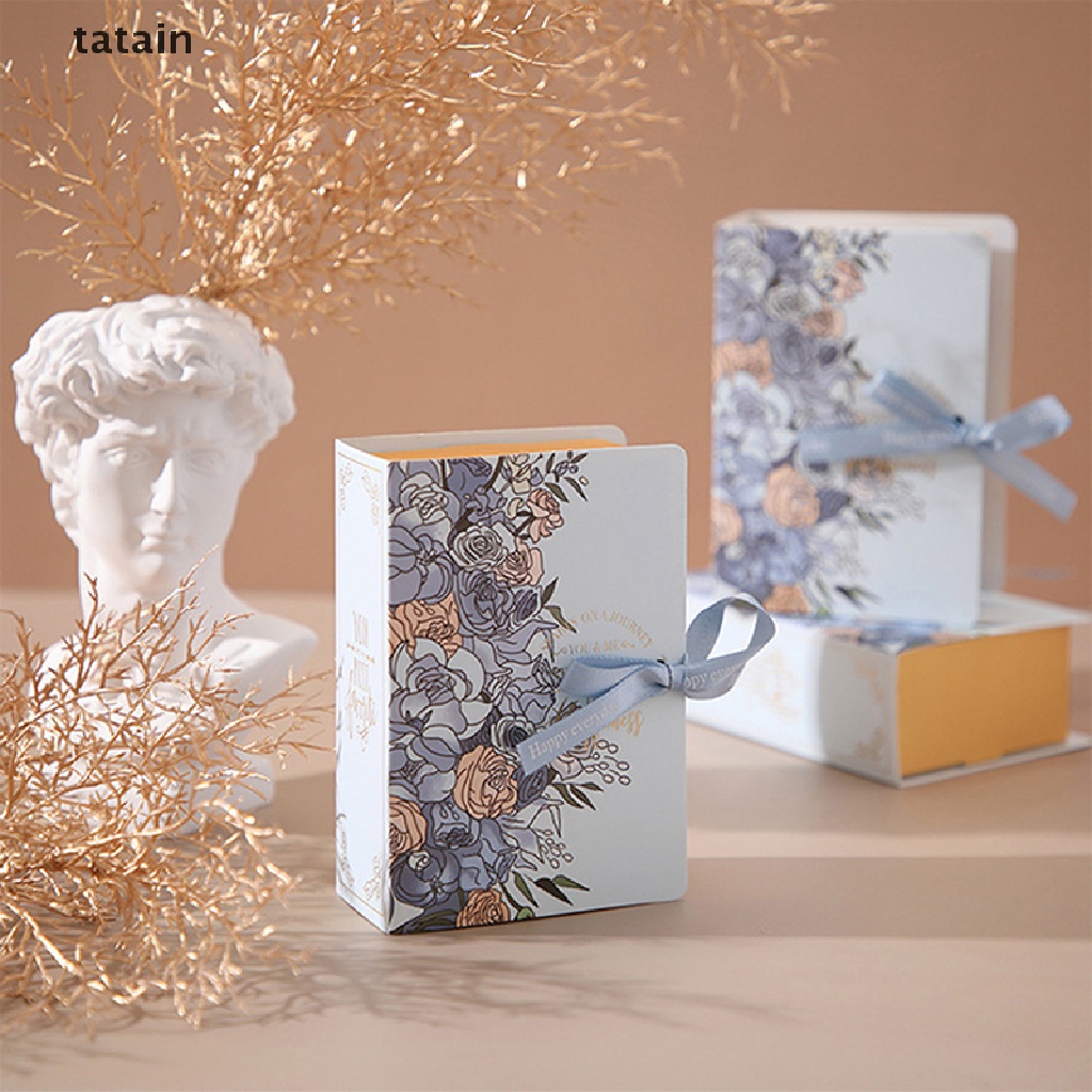 [TAT] 5pcs Creative Simple Book Shape Gift Box Creative Kraft Paper DIY Gift Candy box CVX