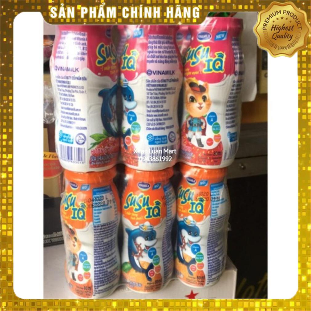 Vỉ 6 Lọ Sữa Chua Uống Susu Cam,Dâu 80ml