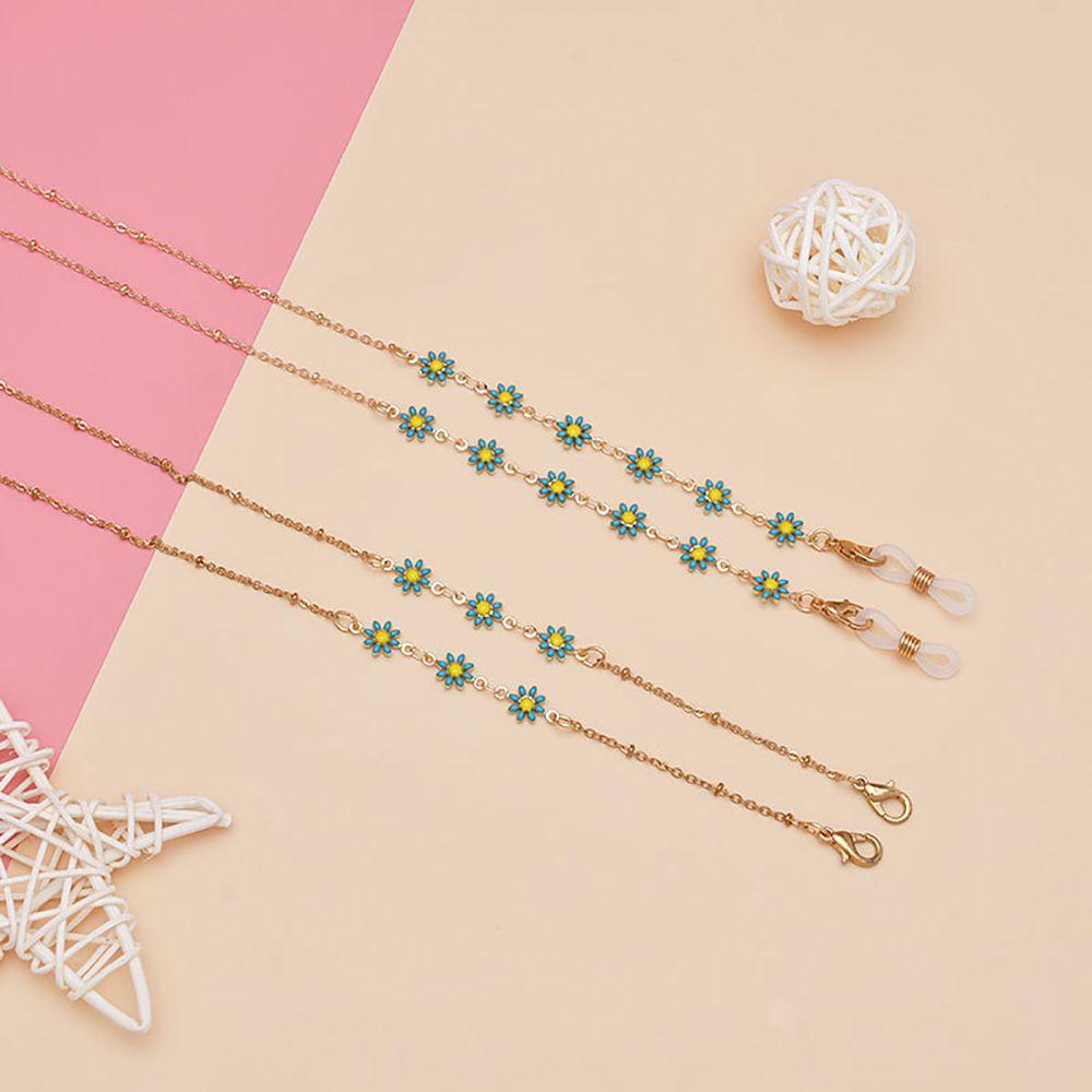 QQMALL Dây Đeo Mắt Kính Chống Thất Lạc Bằng Hợp Kim Họa Tiết Hoa Cúc Dễ Thương Tiện Dụng