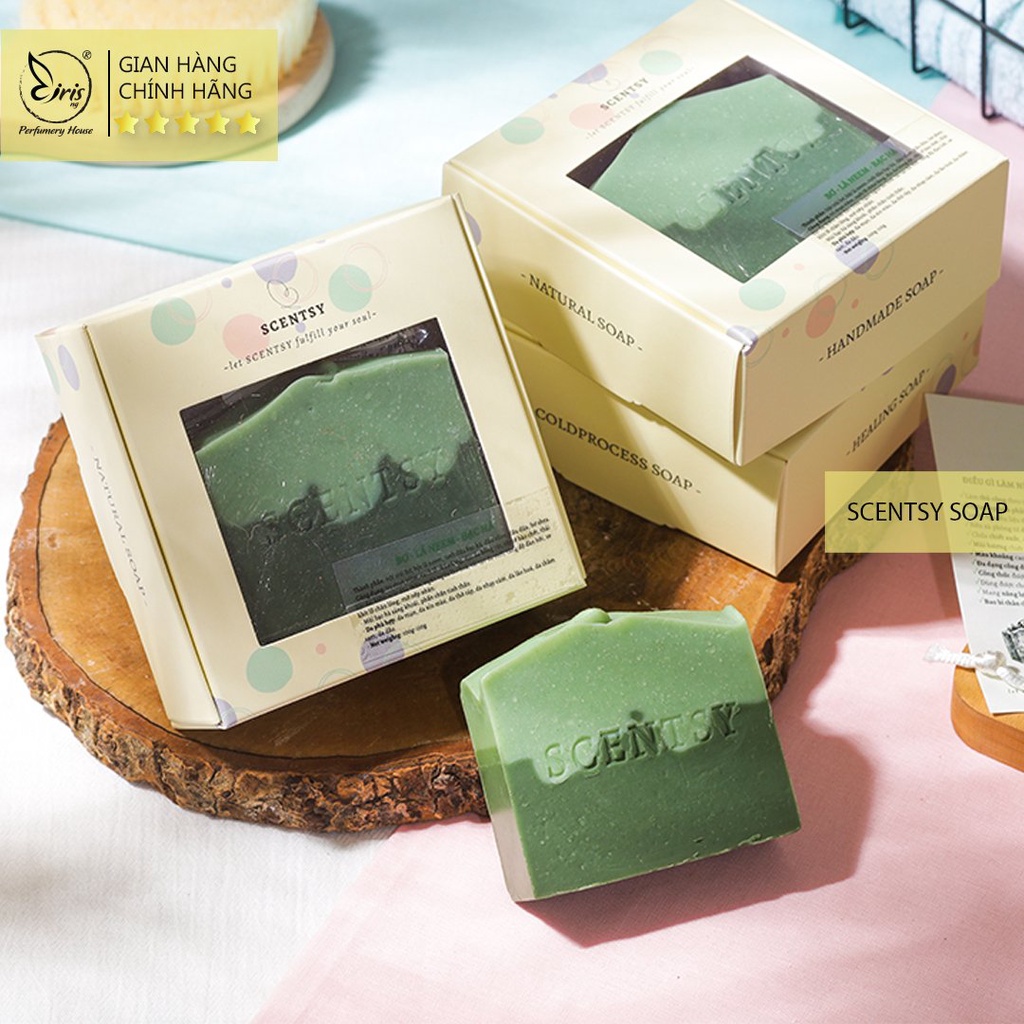 Xà Phòng Handmade Scentsy, Mùi Bơ-Lá Neem- Bạc Hà, Dành Cho Da Dầu Mụn