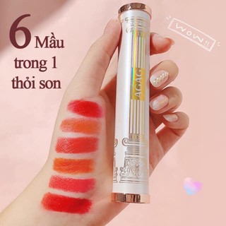 Son môi 6 màu AGAG nội địa Trung son lì có dưỡng son đổi màu