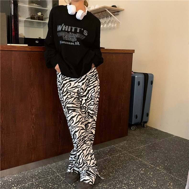 SUXI Áo Sweater Tay Dài Dáng Rộng Màu Sắc Đơn Giản In Chữ Phong Cách Hàn Quốc