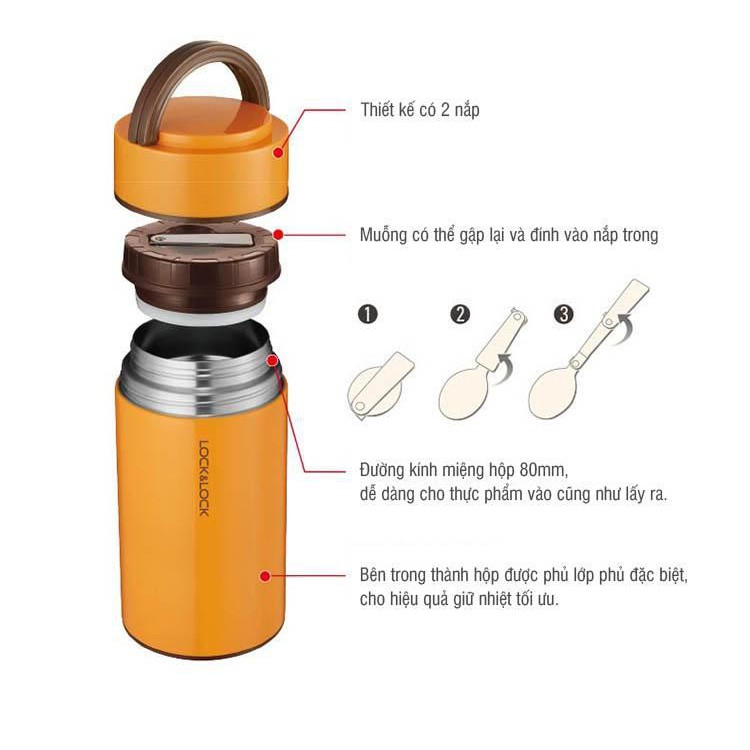 Bình Ủ Cháo Giữ Nhiệt 1000ml Lock&Lock Food Jar LHC8023