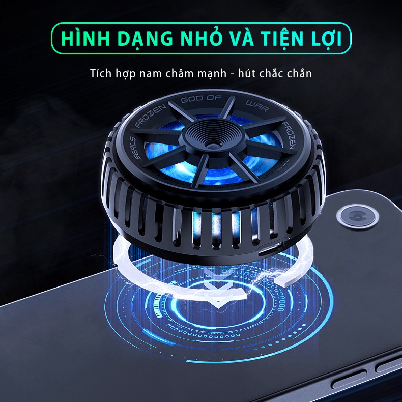 Quạt tản nhiệt điện thoại sò lạnh MEMO CX-A2 từ tính gaming đèn led RGB làm lạnh nhanh nhỏ gọn phù hợp chơi game MOBA