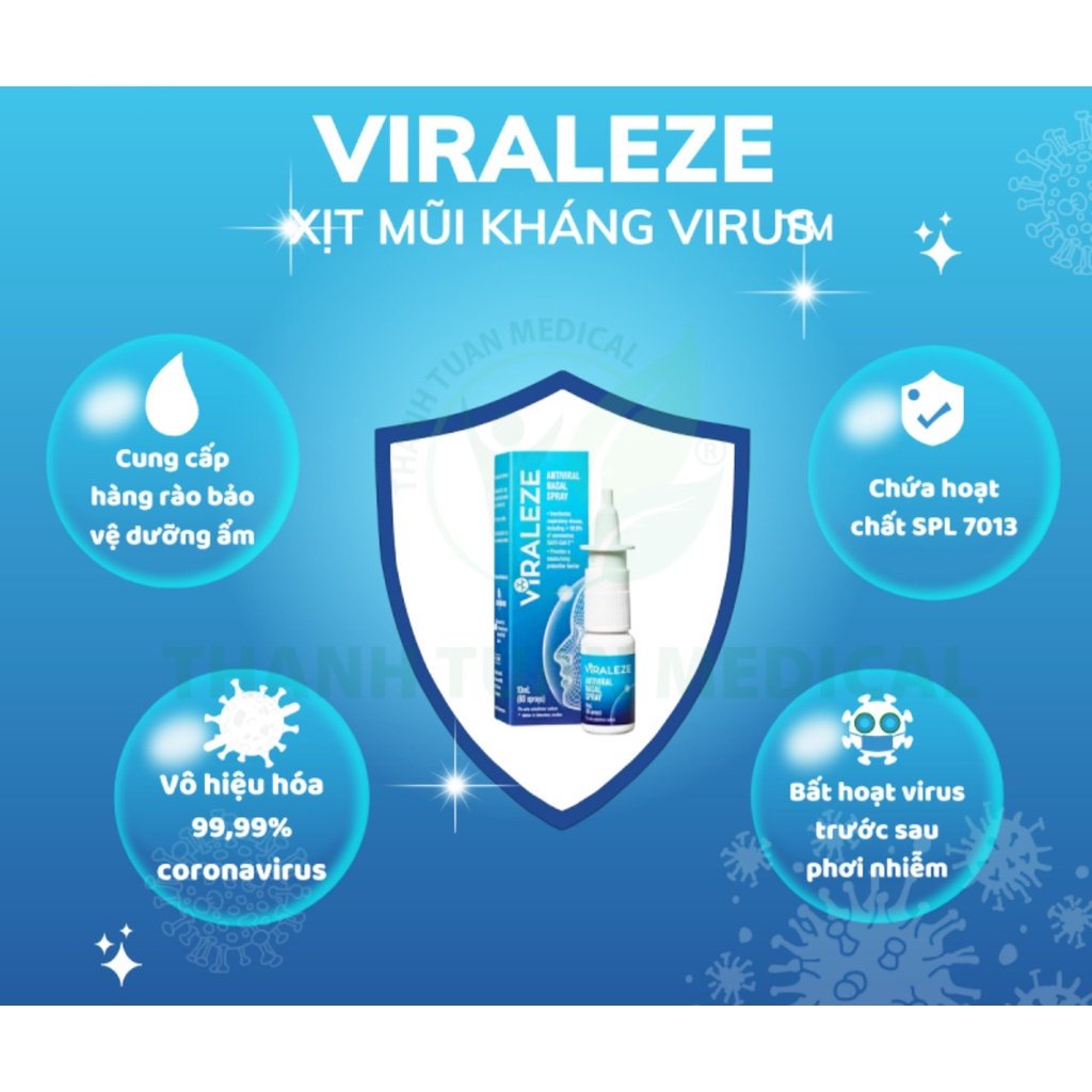 Bình xịt mũi kháng khuẩn Viraleze, Bình xịt mũi chính ngạch dùng trong mùa dịch dung tích 10ml