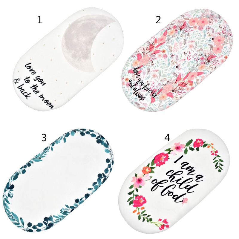 Đệm Lót Nôi Mini In Họa Tiết Xinh Xắn Có Thể Tháo Rời Cho Bé Ốp