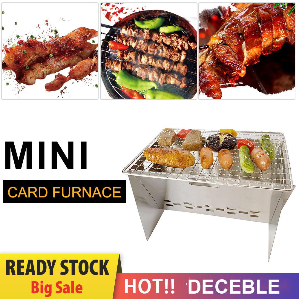 Lò Nướng BBQ Mini Bằng Thép Không Gỉ Tiện Lợi Dễ Sử Dụng Khi Đi Cắm Trại