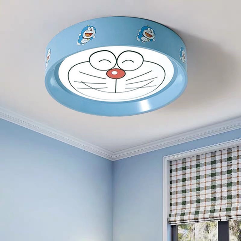 □✵Đèn led âm trần tròn phòng ngủ, trẻ em, hoạt hình, tổ chim, bảo vệ mắt tiết kiệm điện, đơn giản màu đỏ ròng