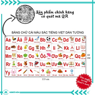 DECAL Bảng chữ cái màu sắc KIWI'S MOM 4 lớp cao cấp chống nước