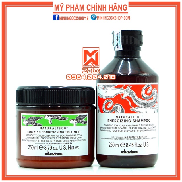 ✅[ DAVINES-CHÍNH HÃNG ] DẦU GỘI TRỊ RỤNG DAVINES ENERGIZING VÀ DẦU XẢ TRƯỜNG THỌ DAVINES RENEWING 250ML