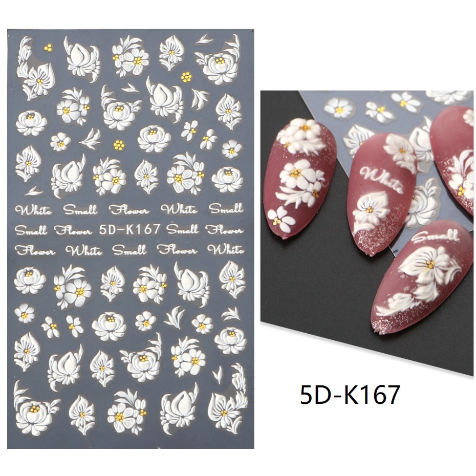 Miếng Dán Trang Trí Móng Tay 5D Acrylic Mạ Vàng Lá GL5D-K171