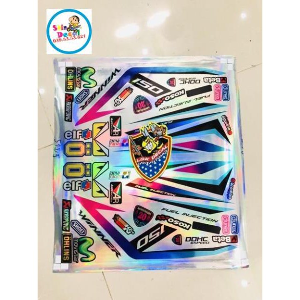 Tem rời winner 150 phiên bản kỉ niệm chất liệu Ceom titan 7 màu