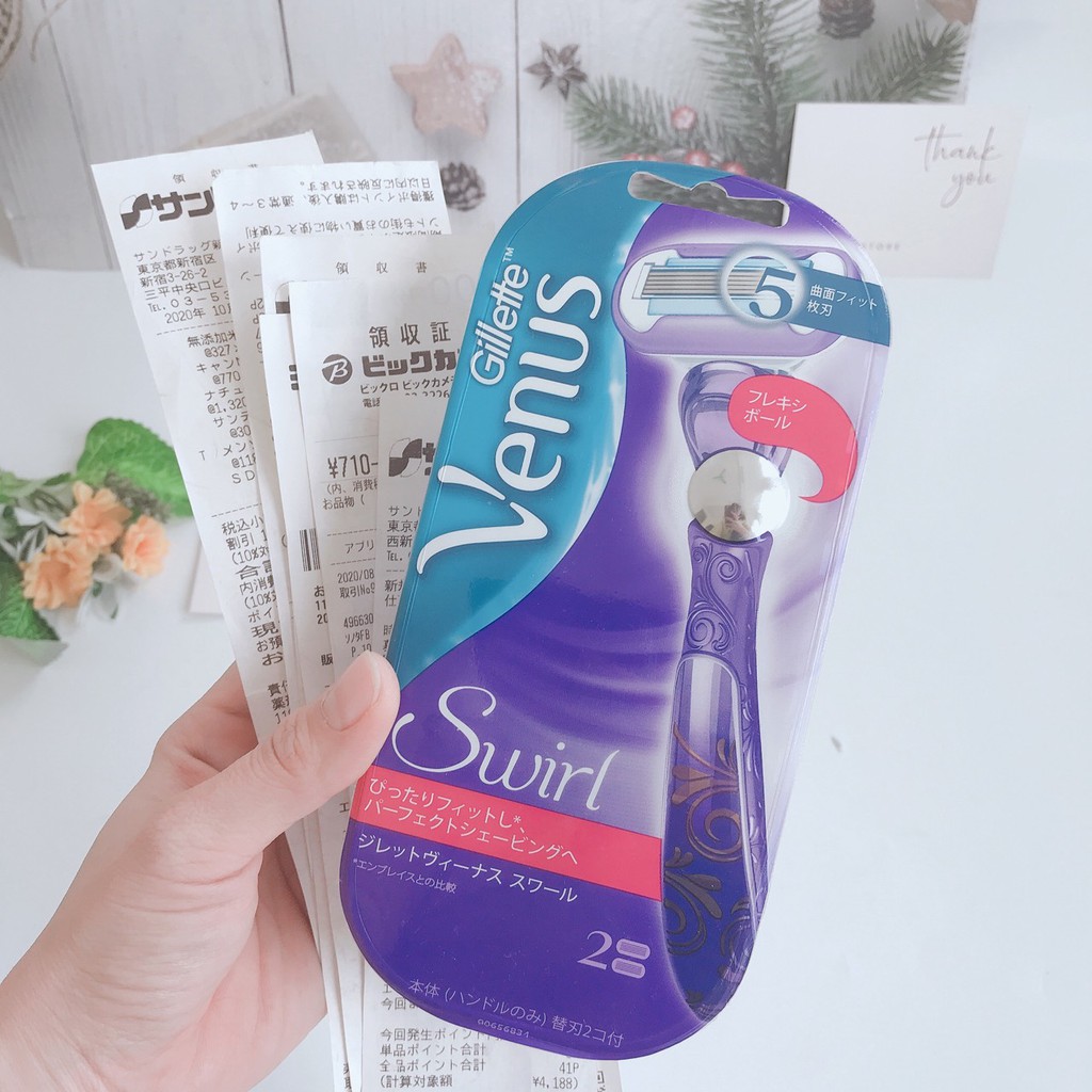 (Hàng Nhật chuẩn, mua tận store)  Dao cạo lông body Gillette Venus 5 lưỡi màu tím cao cấp nội địa Nhật Bản