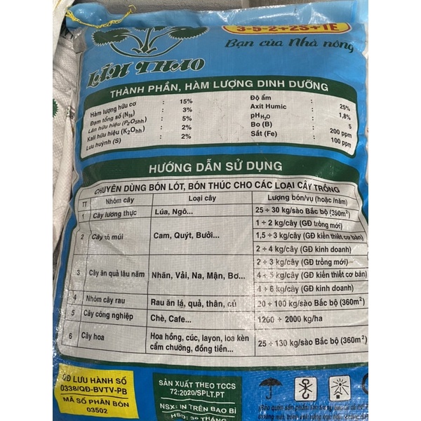 1kg phân bón hữu cơ bổ sung NPK Lâm Thao chuyên dùng cho rau sạch &amp; cây kiểng