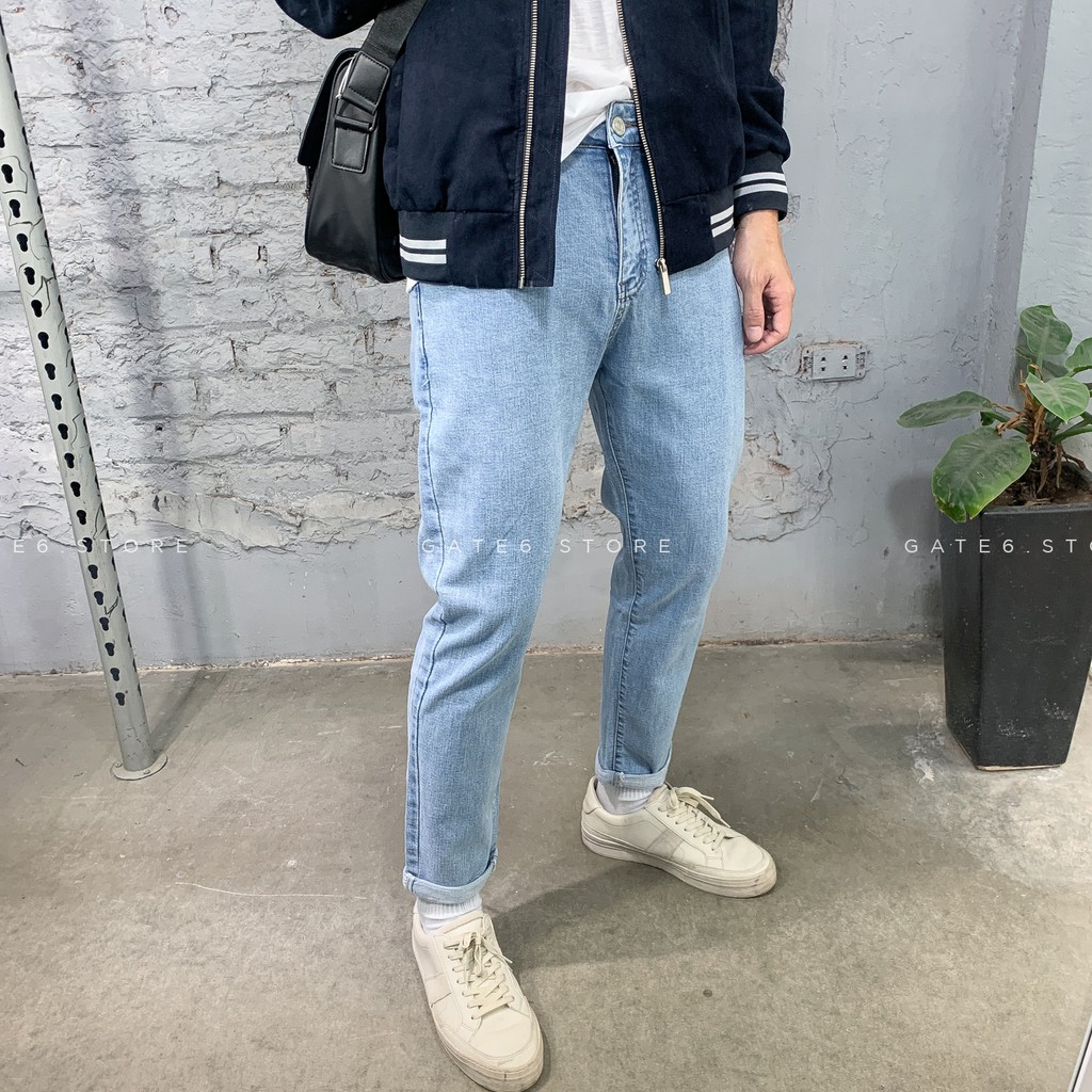 Quần Jean Nam YY slimfit 5 màu, quần bò dáng cropped vintage thời trang GATE6 - 3007