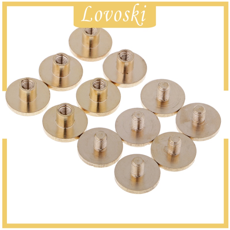 Set 6 Nút Đinh Tán Bằng Đồng Thau Cứng 4mm Làm Thắt Lưng / Túi Xách / Thắt Lưng /
