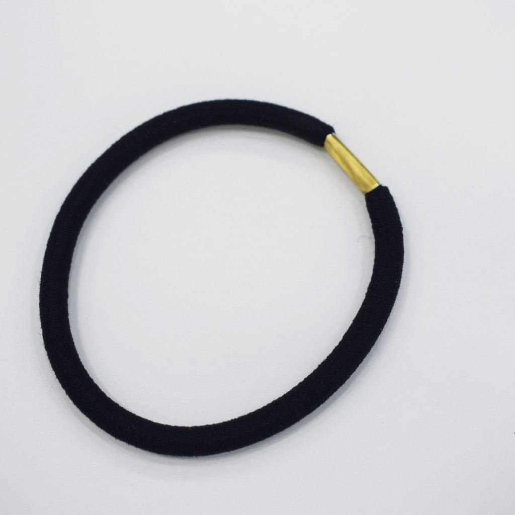 5mm Chun tròn đen nẹp đồng co dãn tốt phụ kiện tóc DIY Handmade