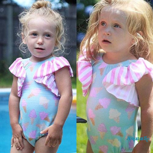 Áo liền quần in hình cây kem xinh xắn cho bé gái 0-3 tuổi