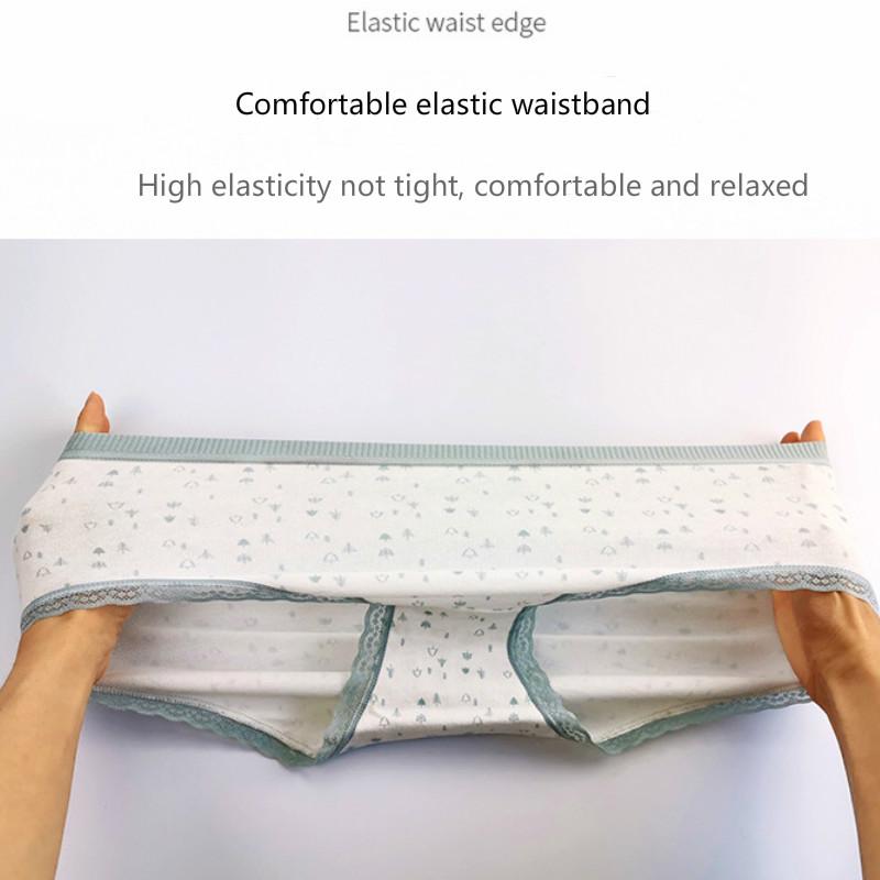 Quần lót LEVAO cotton lưng cao vừa diệt khuẩn phối ren dễ thương thời trang dành cho học sinh nữ