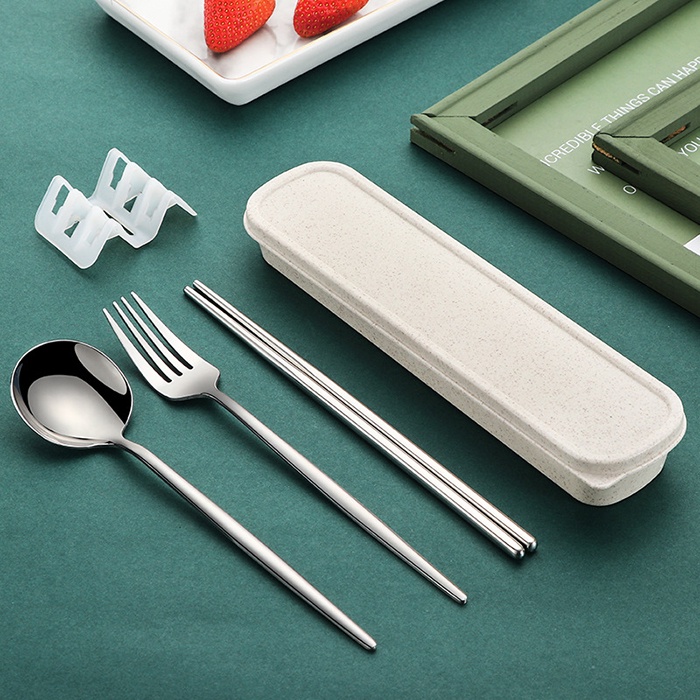 Đũa inox 304 chống trượt cao câp dùng cho cá nhân, cơm trưa văn phòng dã ngoại MDD01